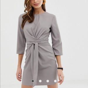 Never opened grey wrap around mini dress
